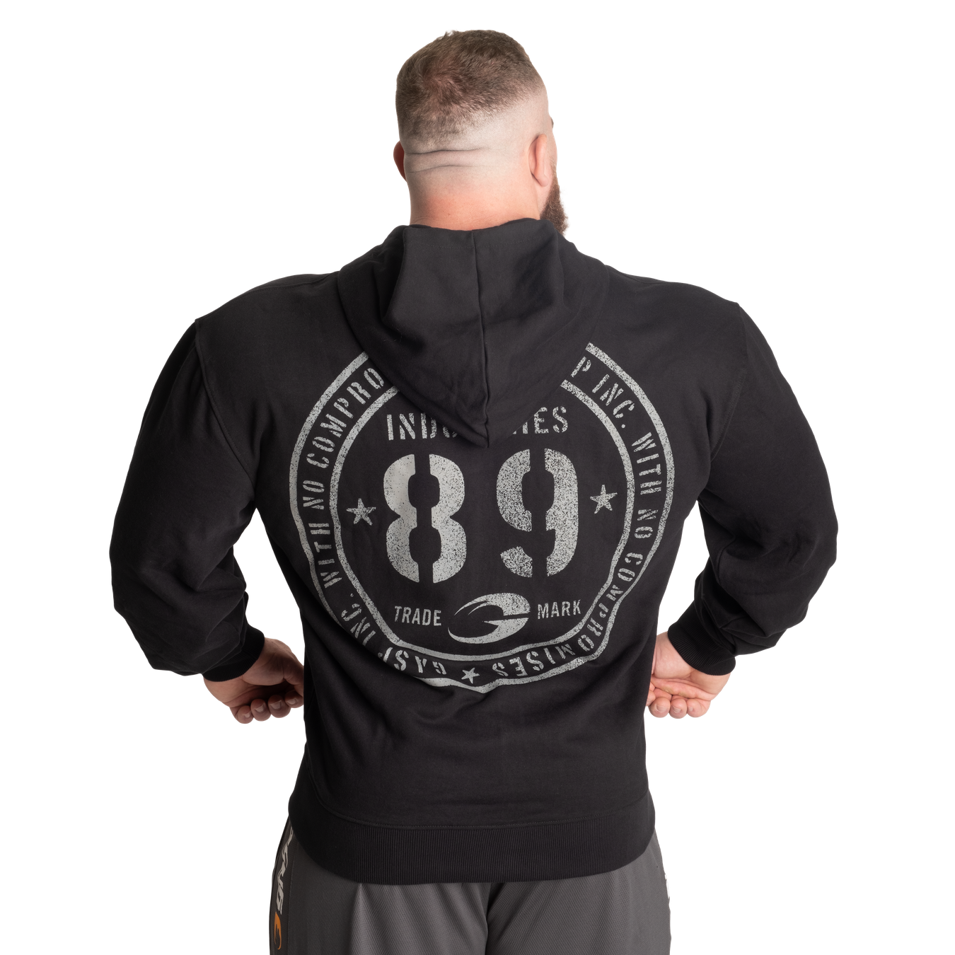 A classic zip hoodie with an oversized back print. - GASP