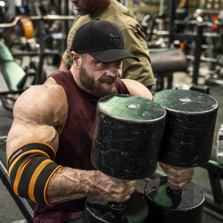 ウエイトトレーニング Gasp Elbow Sleeve, Black/Yellow 10inch Heavy Duty Elbow Sleeves - GASP