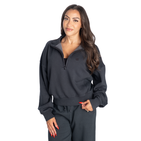 Washed Half Zip Sweater